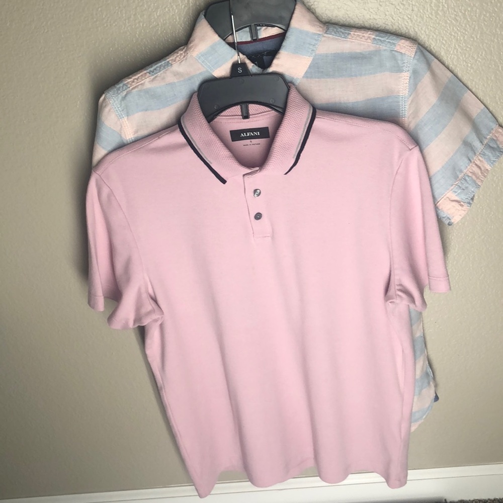 Men’s S Pink Polo XS Blue&Pink Button Down Shirt